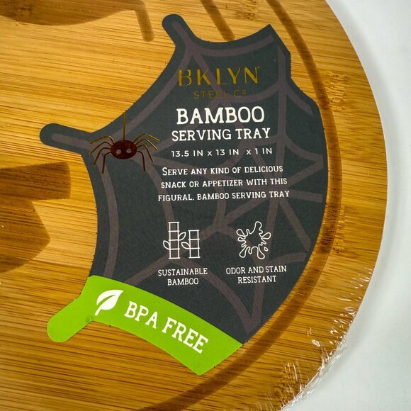 Brooklyn Steel Co Skull Spider Bamboo Cutting Serving Snack  Appetizer Board - Picture 4 of 4